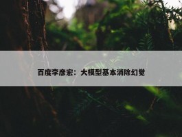 百度李彦宏：大模型基本消除幻觉