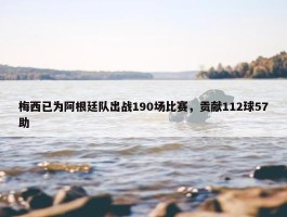 梅西已为阿根廷队出战190场比赛，贡献112球57助