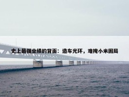 史上最强业绩的背面：造车光环，难掩小米困局