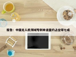 报告：中国无人机领域专利申请量约占全球七成