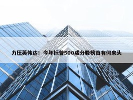 力压英伟达！今年标普500成分股榜首有何来头