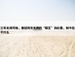 三年无戏可拍，曾经风光无两的“颜王”孙红雷，如今在干什么