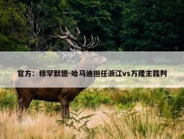 官方：穆罕默德-哈马迪担任浙江vs万隆主裁判