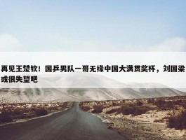 再见王楚钦！国乒男队一哥无缘中国大满贯奖杯，刘国梁或很失望吧