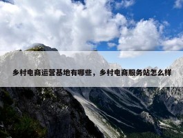 乡村电商运营基地有哪些，乡村电商服务站怎么样