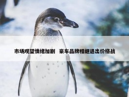 市场观望情绪加剧  豪车品牌相继退出价格战