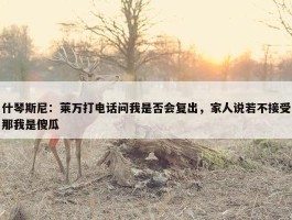 什琴斯尼：莱万打电话问我是否会复出，家人说若不接受那我是傻瓜