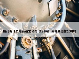 厦门有什么电商运营公司 厦门有什么电商运营公司吗