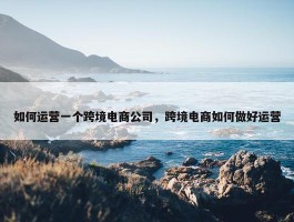 如何运营一个跨境电商公司，跨境电商如何做好运营