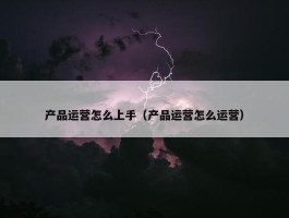 产品运营怎么上手（产品运营怎么运营）