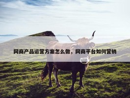 网商产品运营方案怎么做，网商平台如何营销