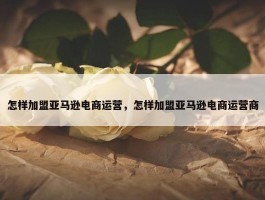 怎样加盟亚马逊电商运营，怎样加盟亚马逊电商运营商