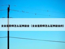 主业是厨师怎么延伸副业（主业是厨师怎么延伸副业的）