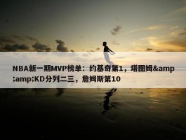 NBA新一期MVP榜单：约基奇第1，塔图姆&amp;KD分列二三，詹姆斯第10