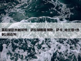 英超禁区内触球榜：萨拉赫断层领跑，萨卡_哈兰德+热刺2将在列