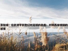 张裕碹：在欧洲学到他们对足球的态度；对陕西有特别的感情