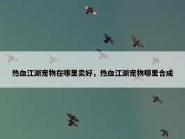 热血江湖宠物在哪里卖好，热血江湖宠物哪里合成