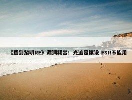 《直到黎明RE》漏洞频出！光追是摆设 FSR不能用