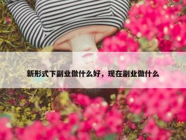 新形式下副业做什么好，现在副业做什么