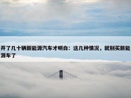 开了几十辆新能源汽车才明白：这几种情况，就别买新能源车了