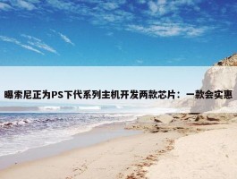 曝索尼正为PS下代系列主机开发两款芯片：一款会实惠