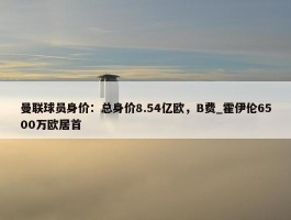 曼联球员身价：总身价8.54亿欧，B费_霍伊伦6500万欧居首