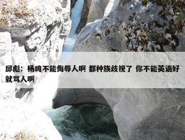 邱彪：杨鸣不能侮辱人啊 都种族歧视了 你不能英语好就骂人啊