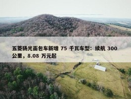 五菱扬光面包车新增 75 千瓦车型：续航 300 公里，8.08 万元起