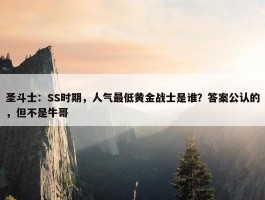 圣斗士：SS时期，人气最低黄金战士是谁？答案公认的，但不是牛哥