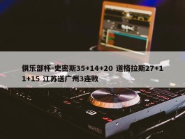 俱乐部杯-史密斯35+14+20 道格拉斯27+11+15 江苏送广州3连败