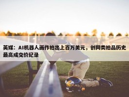 英媒：AI机器人画作拍出上百万美元，创同类拍品历史最高成交价纪录