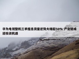 华为电视整机三季度出货量逆势大增超50% 产业链或迎投资机遇