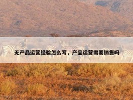 无产品运营经验怎么写，产品运营需要销售吗