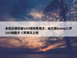 本世纪俱乐部100球所用场次：哈兰德&C罗105场最少 C罗两次上榜