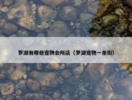 罗湖有哪些宠物会所店（罗湖宠物一条街）