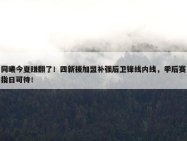 同曦今夏赚翻了！四新援加盟补强后卫锋线内线，季后赛指日可待！