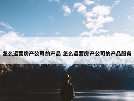 怎么运营房产公司的产品 怎么运营房产公司的产品服务