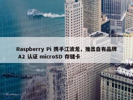 Raspberry Pi 携手江波龙，推出自有品牌 A2 认证 microSD 存储卡