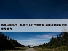 施魏因施泰格：格雷茨卡仍然很优秀 赛季还很漫长他要继续努力