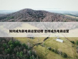 如何成为新电商运营经理 怎样成为电商运营