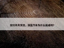 交付月月顶流，深蓝汽车为什么能成功？