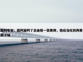 裁判专家：裁判漏判了吕迪格一张黄牌，他应当吃到两黄而下场