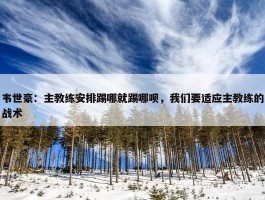 韦世豪：主教练安排踢哪就踢哪呗，我们要适应主教练的战术