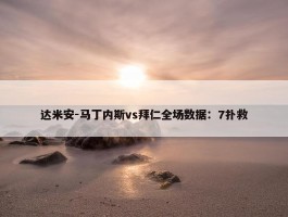 达米安-马丁内斯vs拜仁全场数据：7扑救