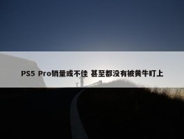 PS5 Pro销量或不佳 甚至都没有被黄牛盯上