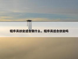 程序员创业适合做什么，程序员适合创业吗