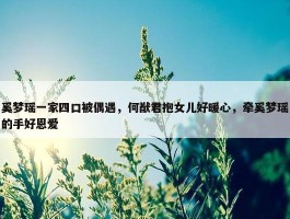 奚梦瑶一家四口被偶遇，何猷君抱女儿好暖心，牵奚梦瑶的手好恩爱