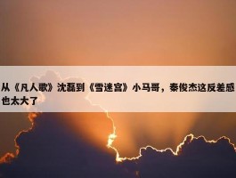 从《凡人歌》沈磊到《雪迷宫》小马哥，秦俊杰这反差感也太大了