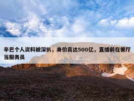 辛巴个人资料被深扒，身价高达500亿，直播前在餐厅当服务员