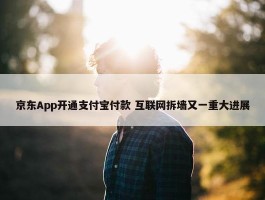 京东App开通支付宝付款 互联网拆墙又一重大进展